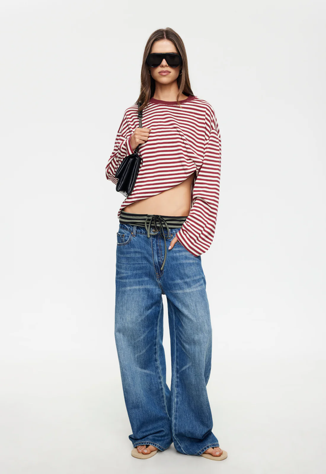 BLOOM LONG SLEEVE - WINE STRIPE - Image 3