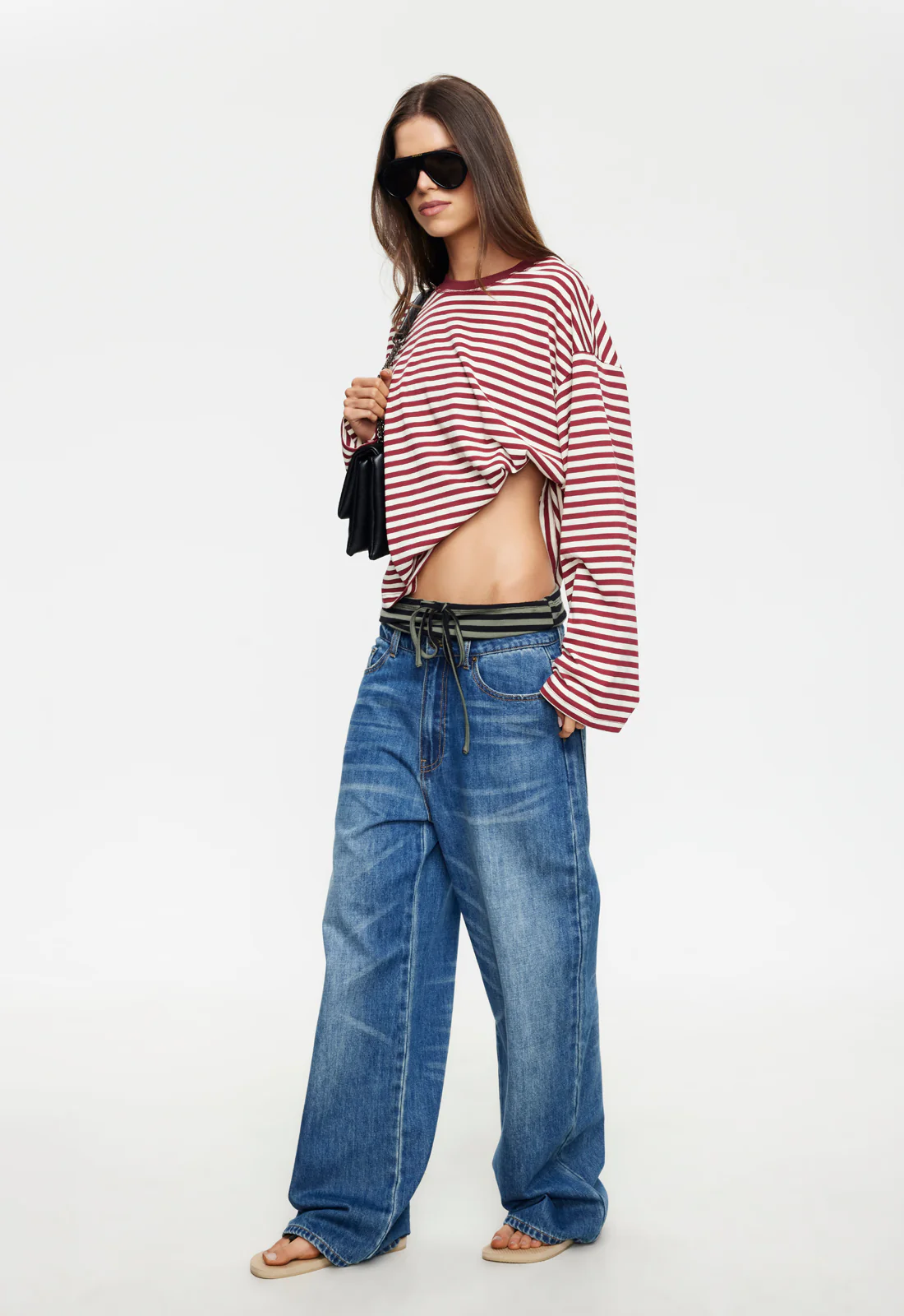 BLOOM LONG SLEEVE - WINE STRIPE - Image 4