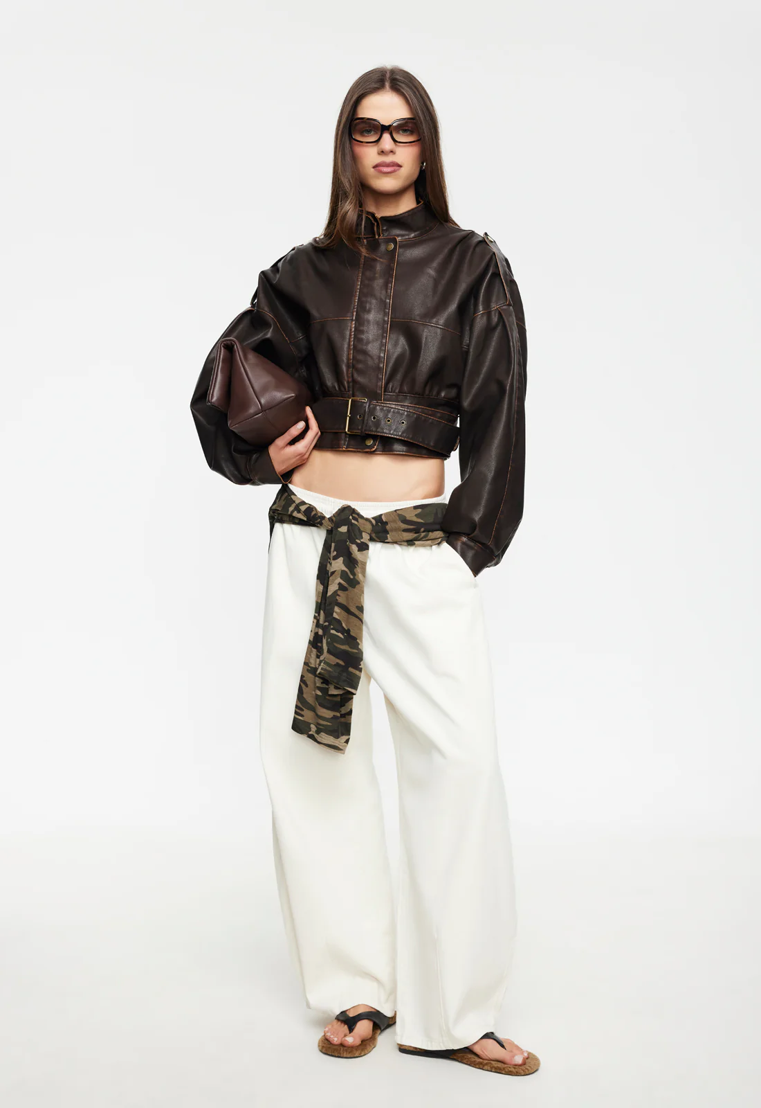 GIGI LEATHER JACKET - CHOCOLATE - Image 3