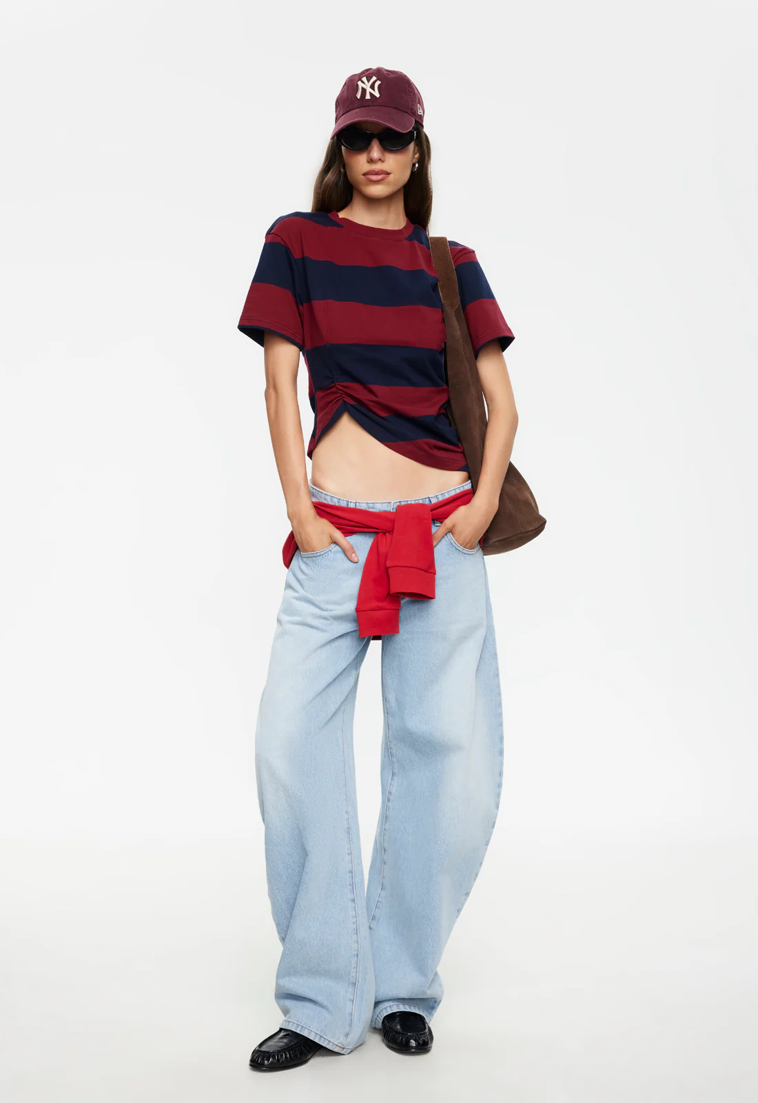 IN TRANSIT TEE - BURGUNDY STRIPE - Image 2