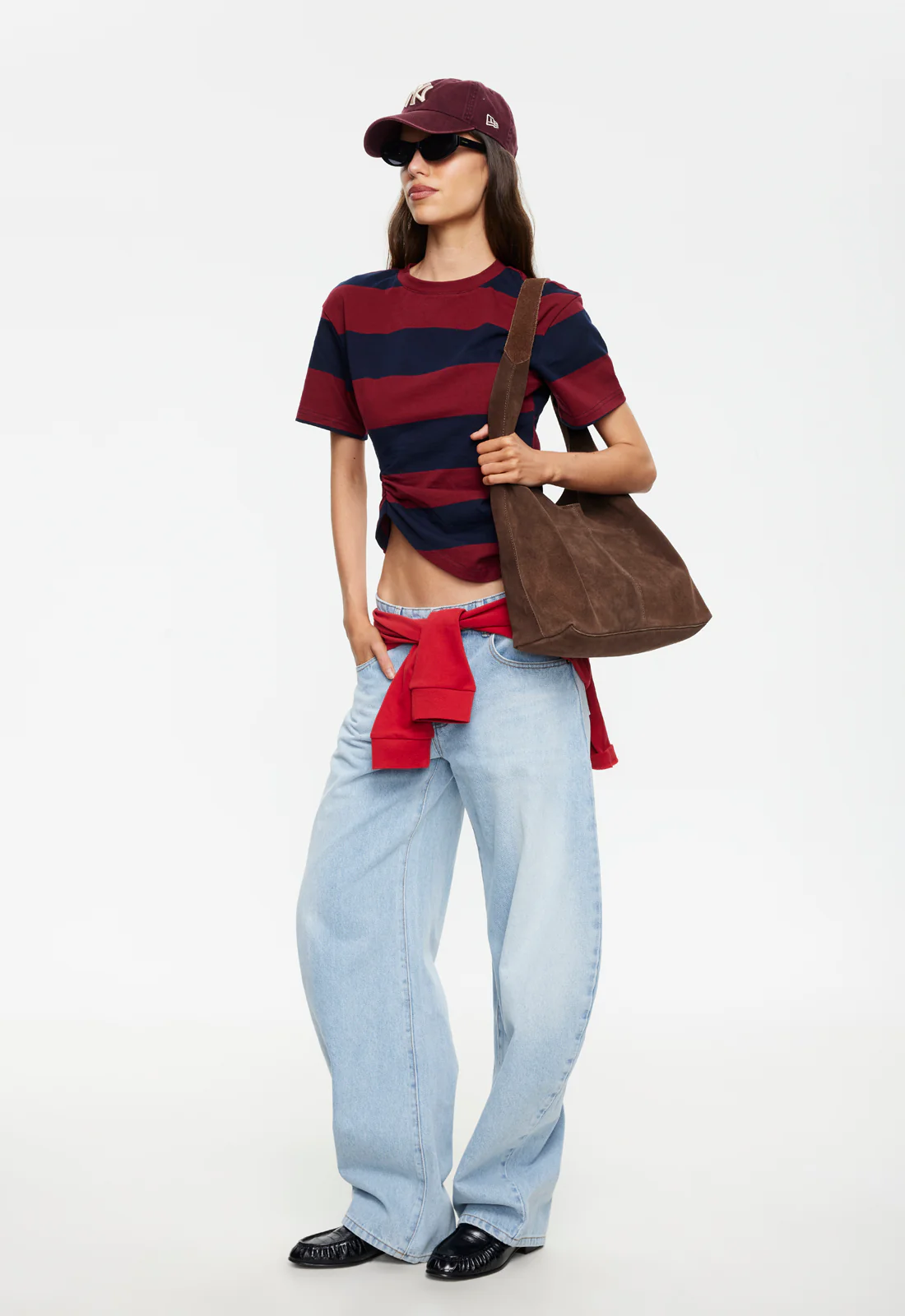 IN TRANSIT TEE - BURGUNDY STRIPE - Image 3