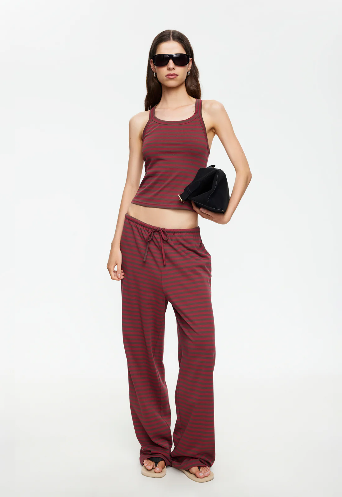 LUCKY CAMI - CHOCOLATE WINE STRIPE - Image 2