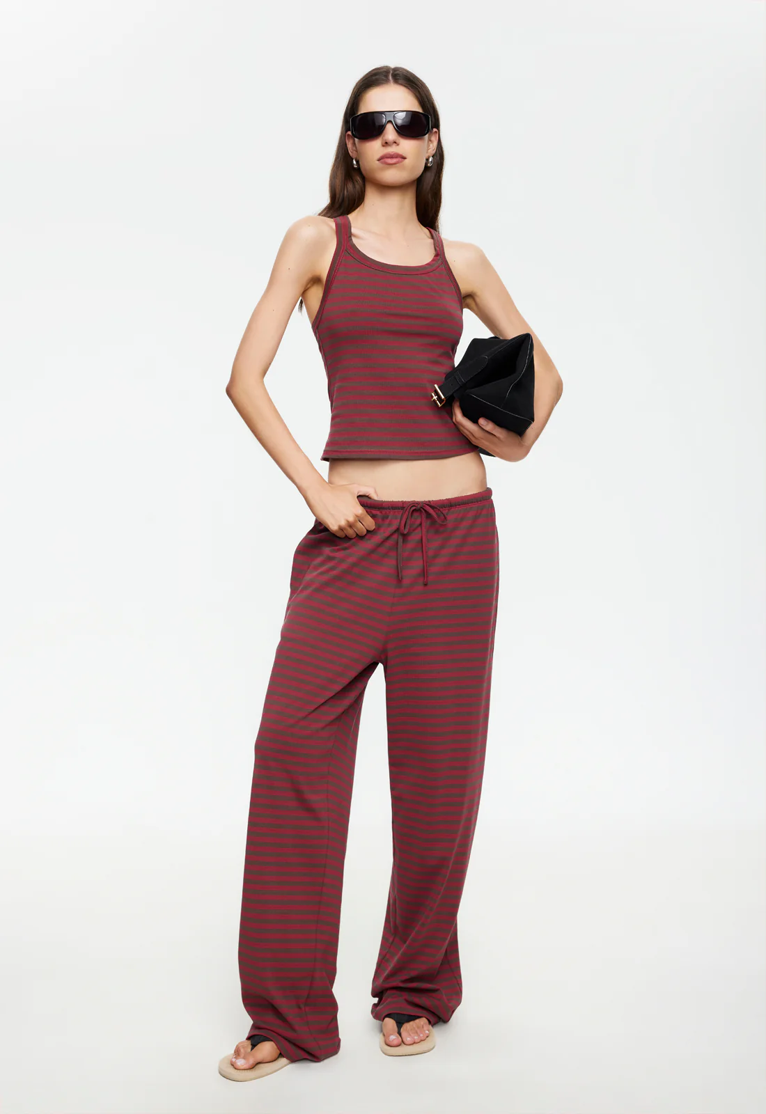 LUCKY CAMI - CHOCOLATE WINE STRIPE - Image 3
