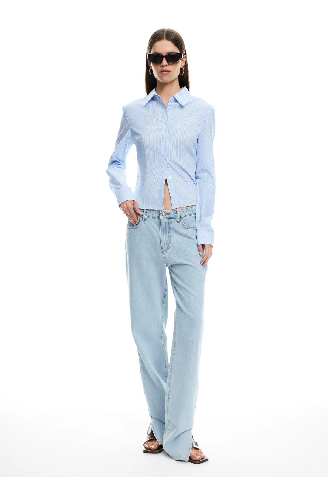 MON CHERI LONG SLEEVE - BLUE STRIPE