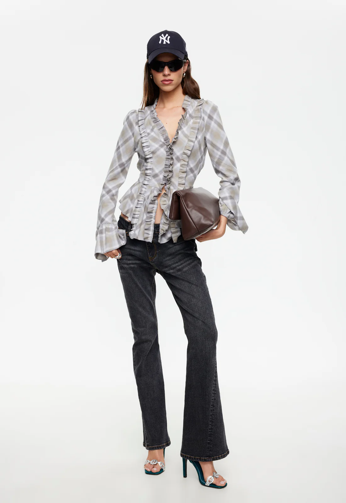 ODETTE LONG SLEEVE - ASH PLAID