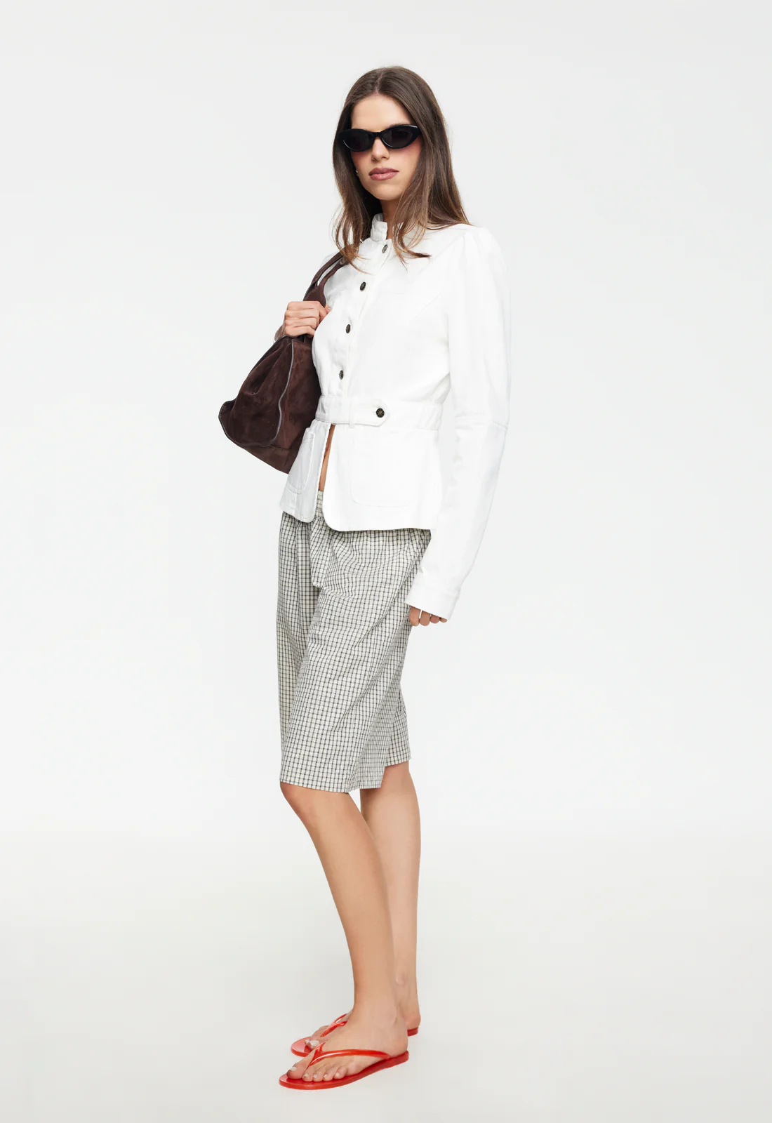 SEVIGNEY LONG SHORT - CREAM CHECK - Image 4