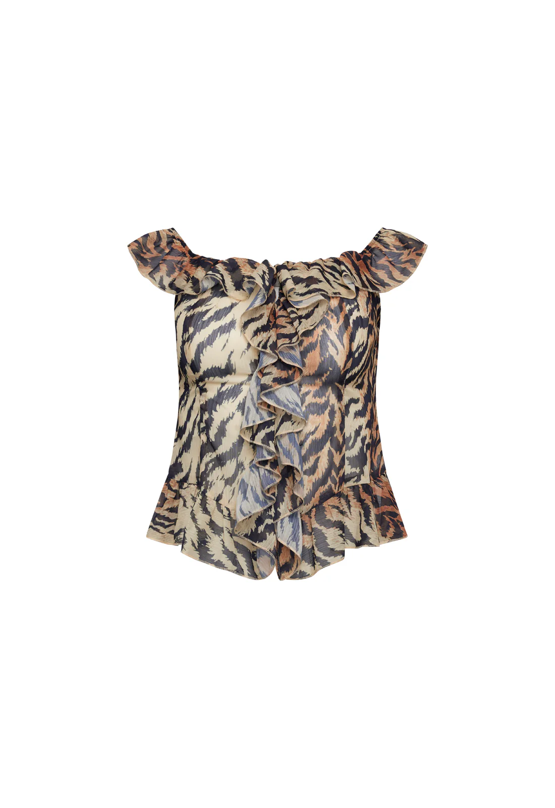 TIMELESS RUFFLE TOP - TIGER - Image 5