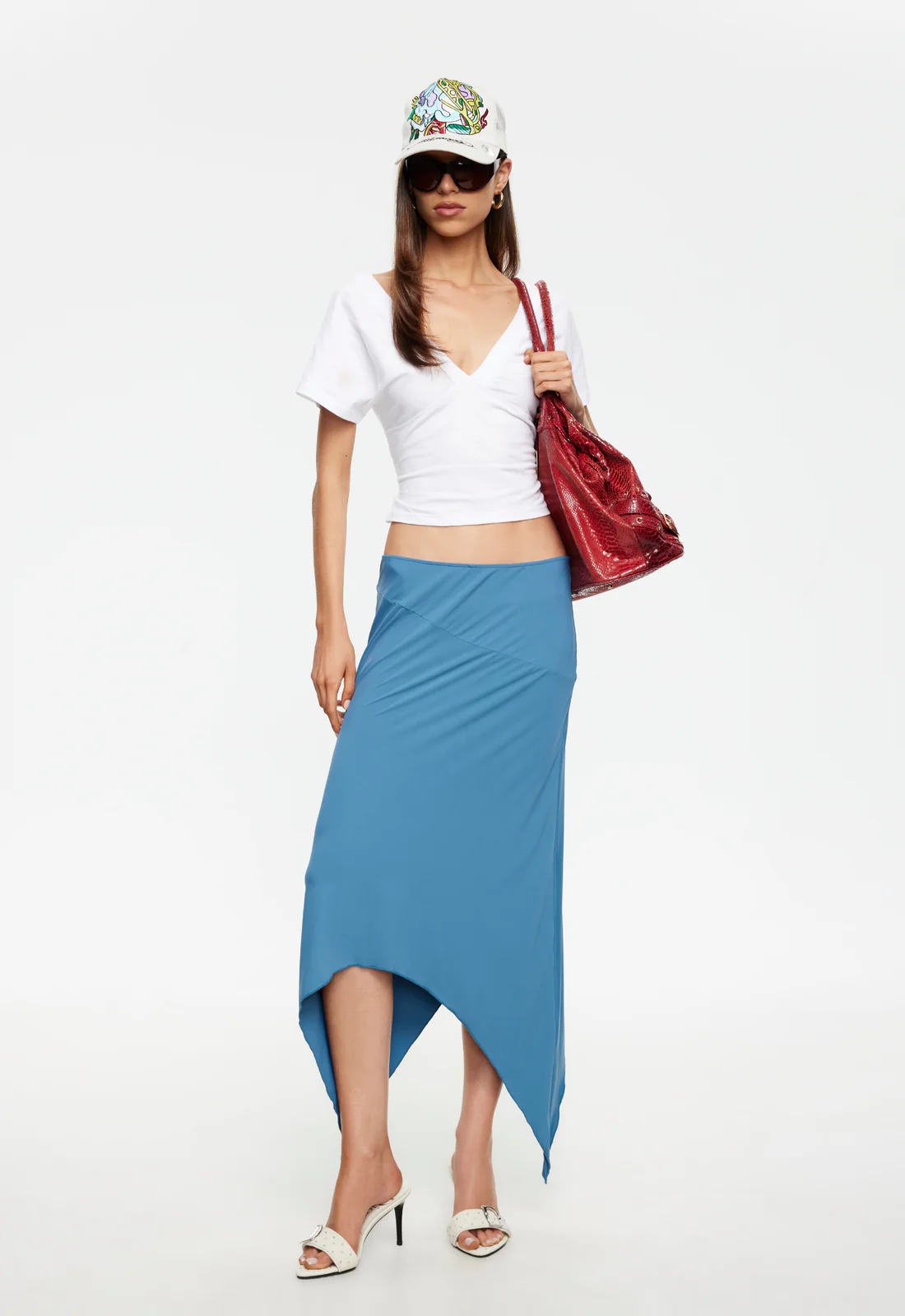 TROPHY MIDI SKIRT - CERULEAN